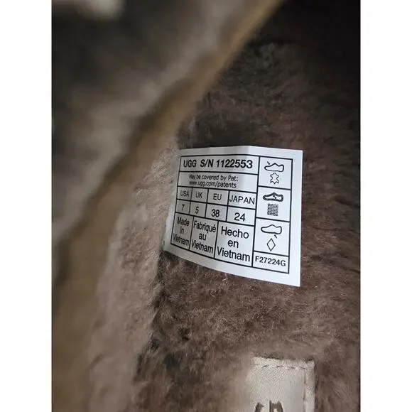 UGG Tazz Platform Slippers Hickory Brown Suede Women’s Size 7 New - Picture 13 of 16